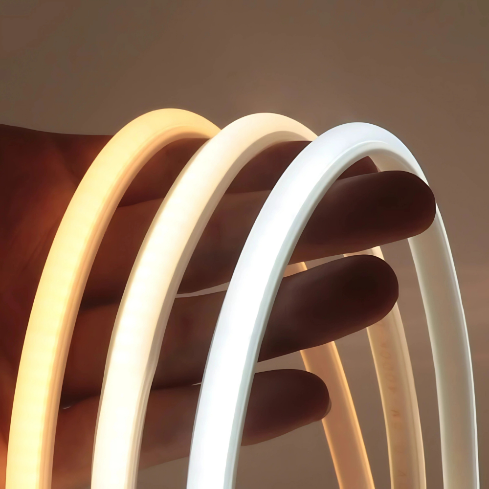 This image shows 3 colour options of LED strip light