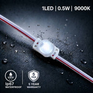 led module 1 chip / 160° / 0.5w / 12v / 9000k 11 000k / ice white / 5 year warranty