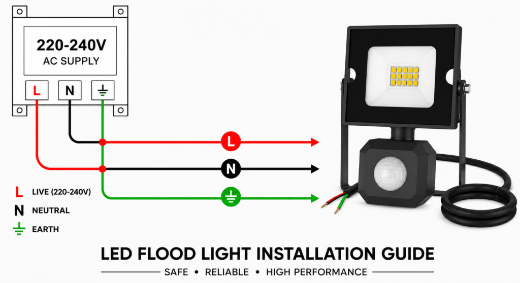 led flood light / 20w / motion sensor / 1700lm / 6500k / 2 year warranty