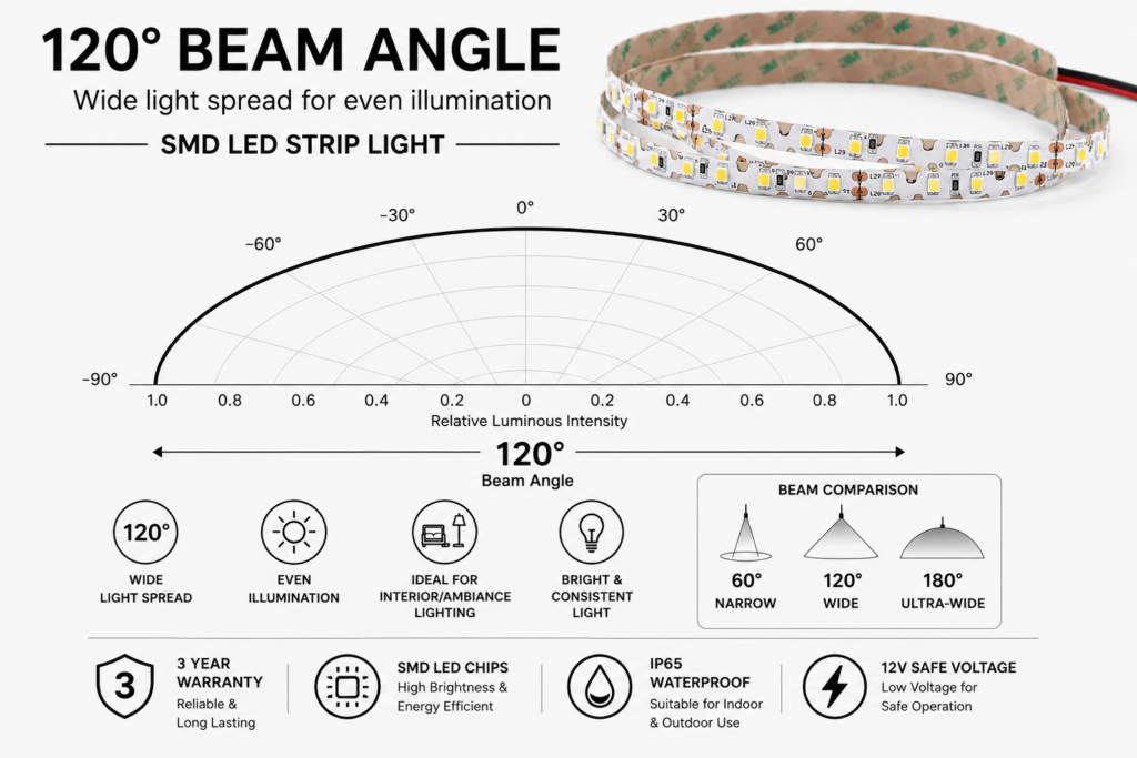 led strip lights / s strip / bendable / 12v / 5w/m / various colours / ip65 / 3 year warranty
