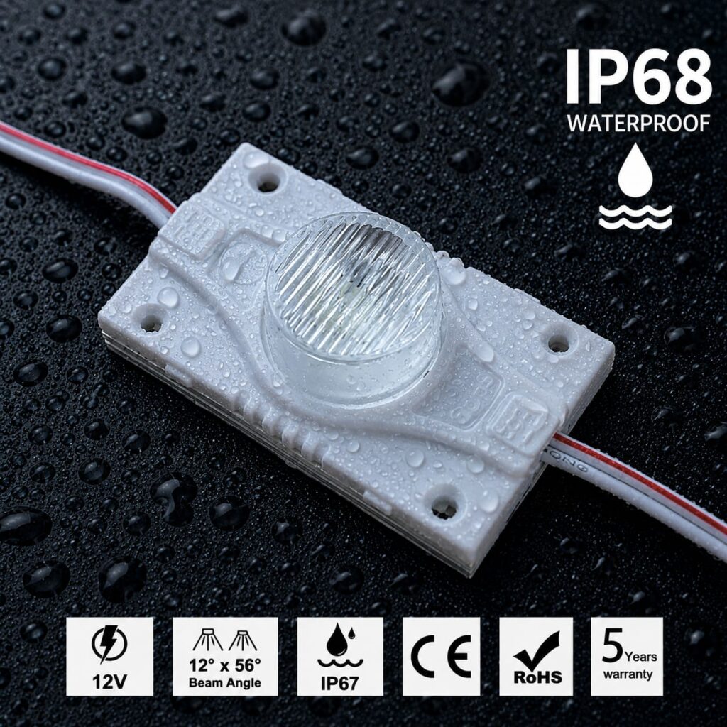 led module / edge lit / 12°×56° / 3w / 12v / 6500k white / 5 year warranty