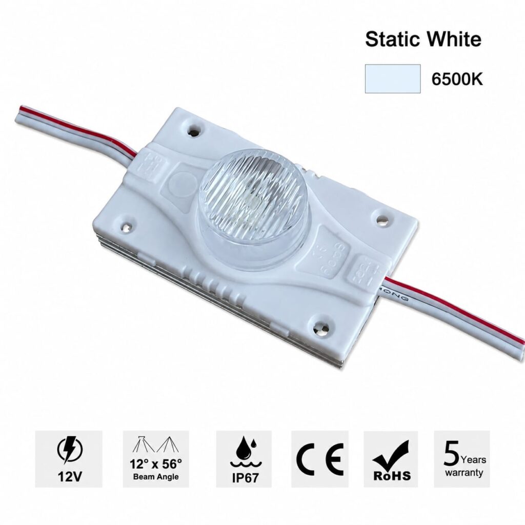 led module / edge lit / 12°×56° / 3w / 12v / 6500k white / 5 year warranty