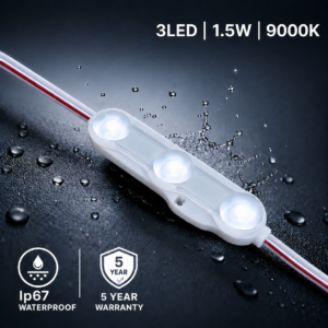 led module 3 chip / 160° / 1.5w / 12v / 9000k 11 000k / ice white / 5 year warranty