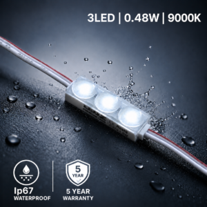 led module 3 chip / 160° / 0.48w / 12v / 9000k 11 000k / ice white / 5 year warranty