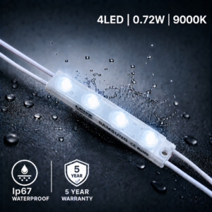 led module – 4 chip / 160° / 0.72w / 12v / 9000k – 11 000k / ice white / 5 year warranty