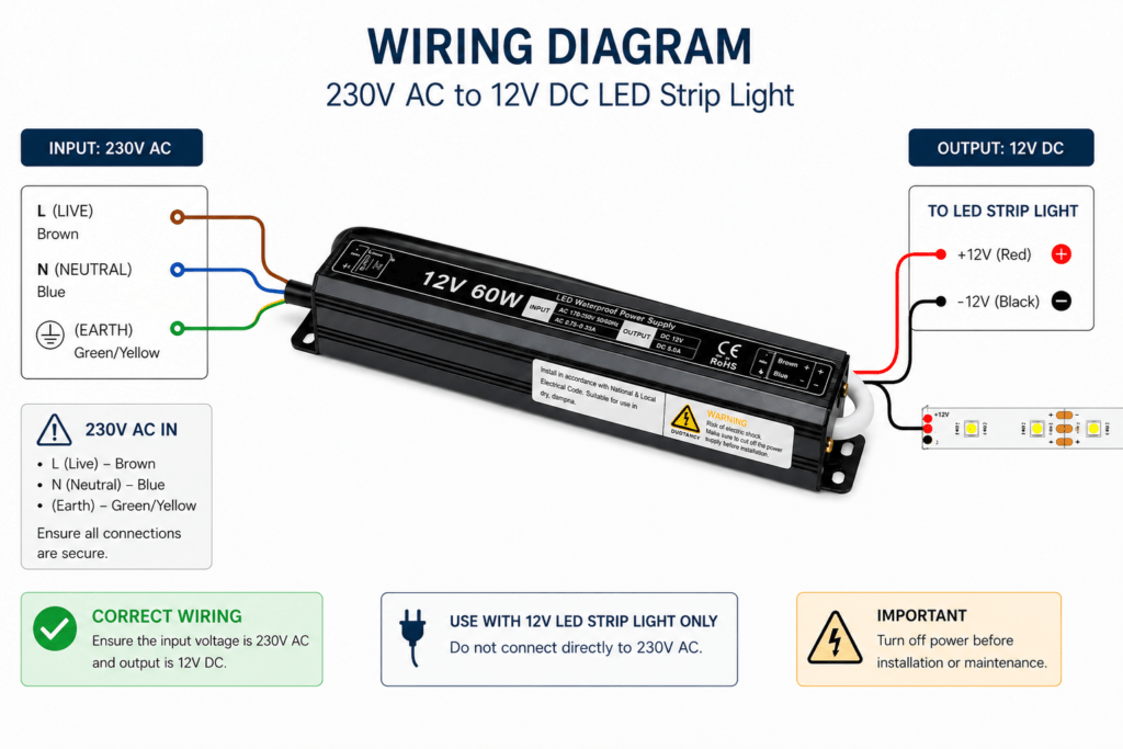 led power supply 60 watt 12 volt