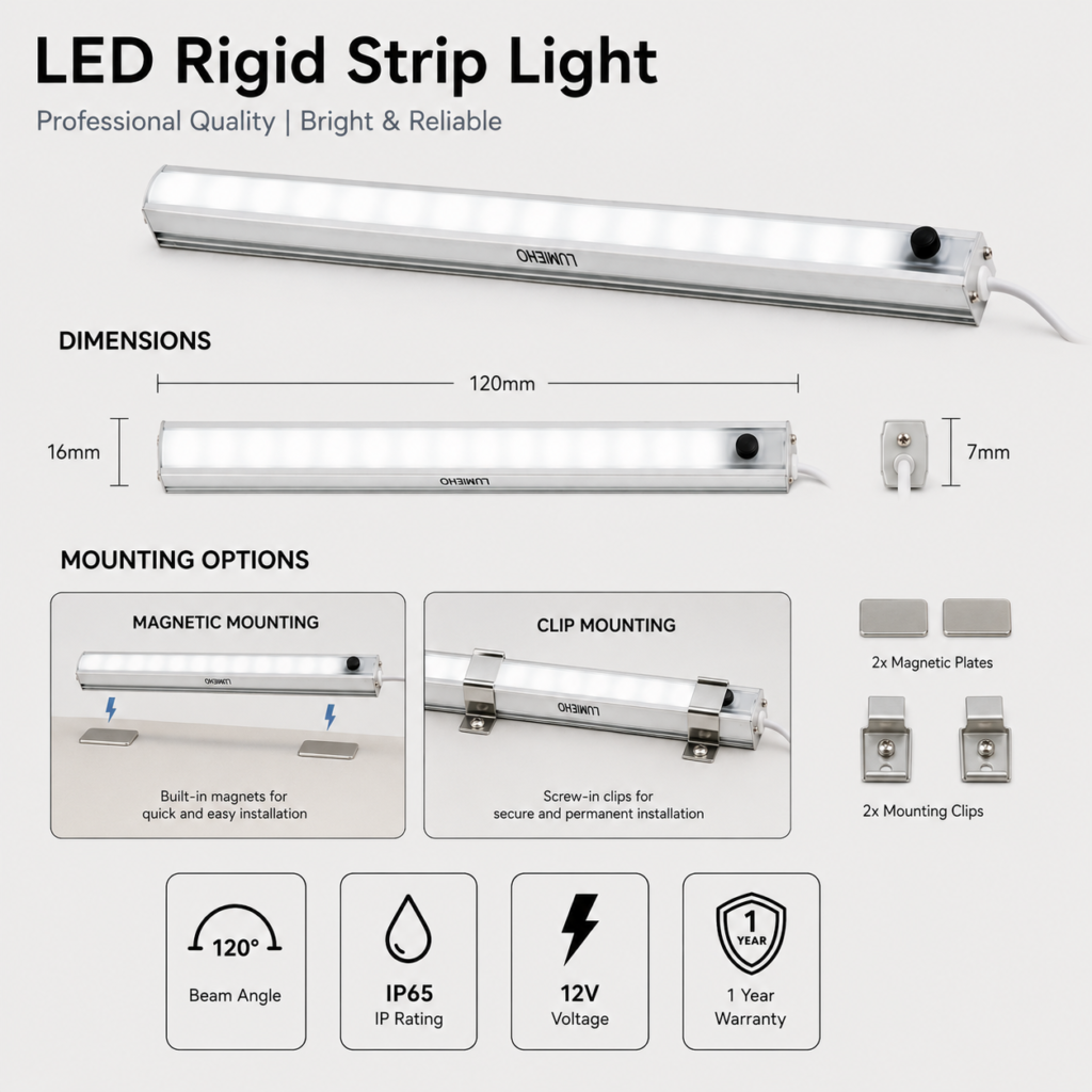led rigid bar 6led 12cm with switch