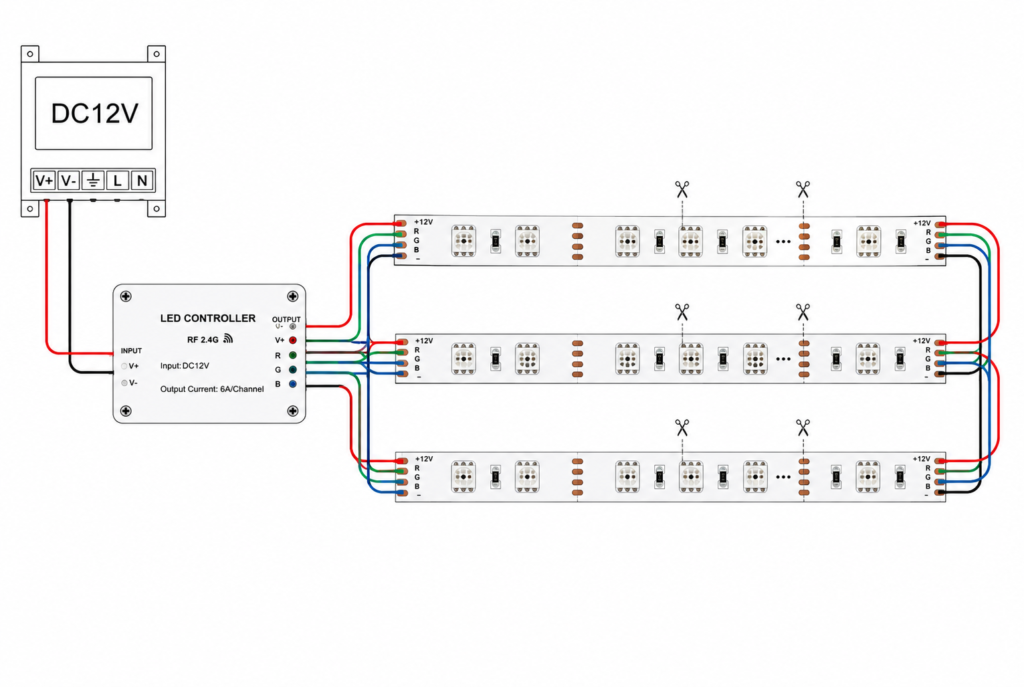 led strip lights / s strip / bendable / 12v / 6w/m / rgb colour changing / ip20 / 3 year warranty