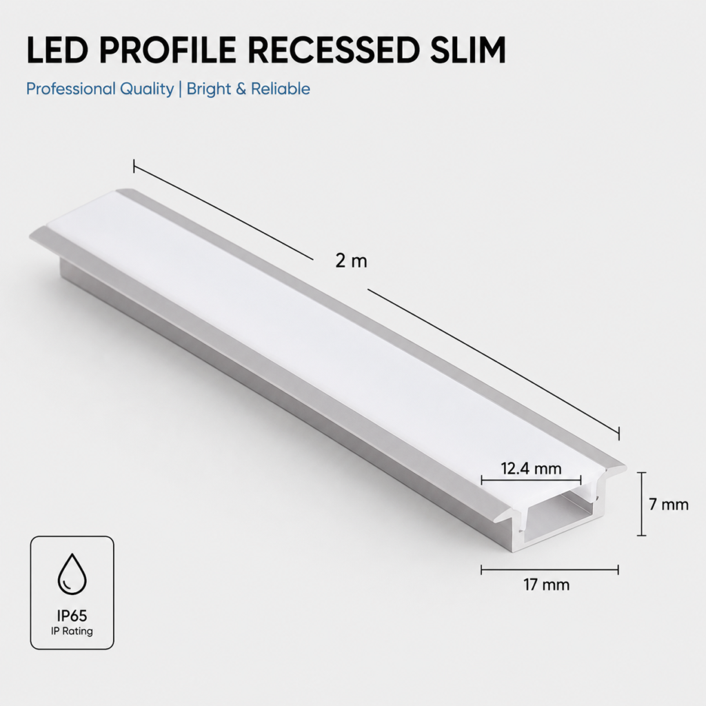 2m slim led profile (recessed)
