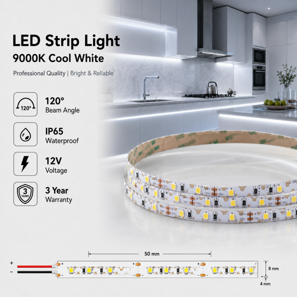 led strip lights / s strip / bendable / 12v / 5w/m / various colours / ip65 / 3 year warranty