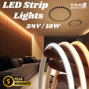 led strip lights / cob / 24v / 10w/m / 3000k / 4000k / 6000k / ip20 / 3 year warranty