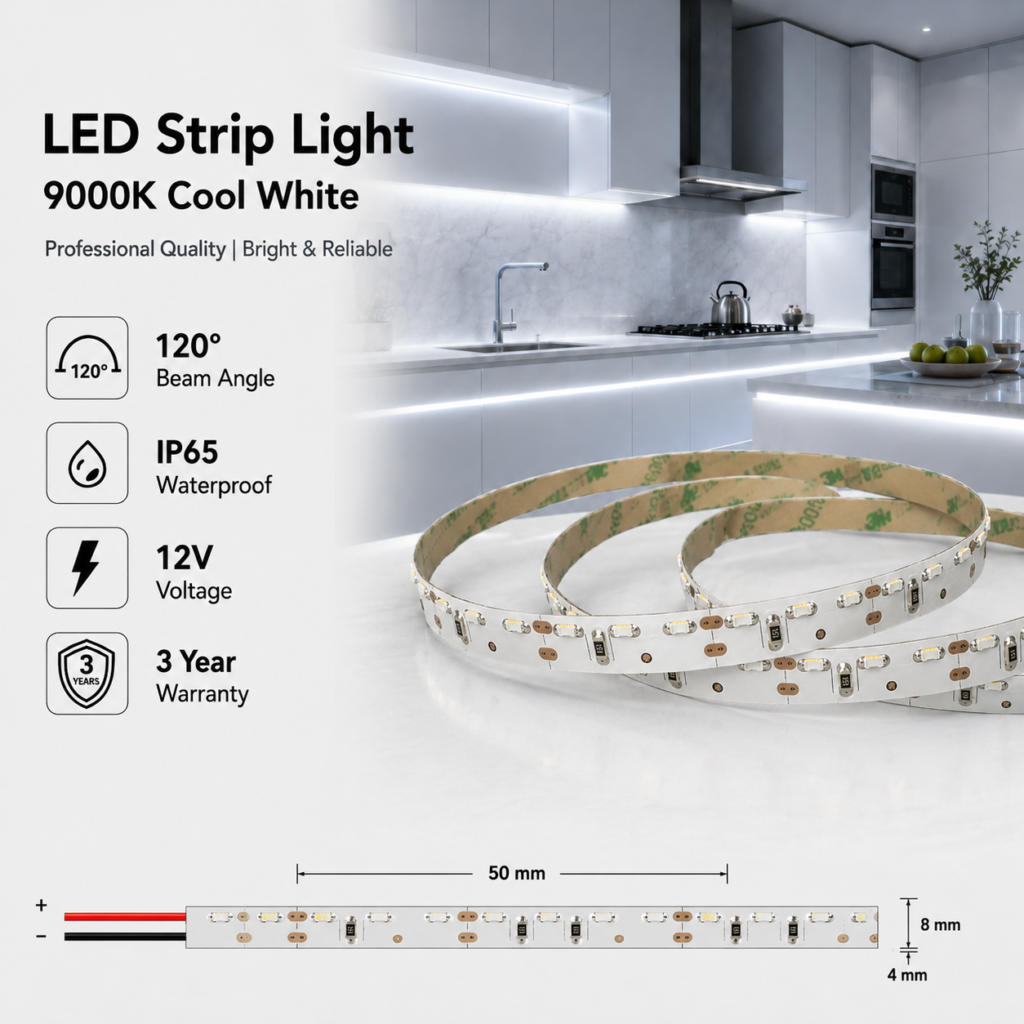led strip lights / side view / 12v / 4.8w/m / ip22 / 2 year warranty