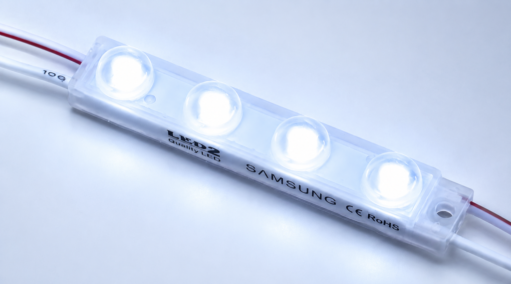 led module – 4 chip / 160° / 0.72w / 12v / 9000k – 11 000k / ice white / 5 year warranty