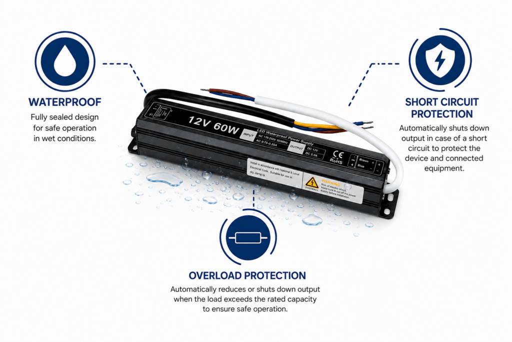 led power supply 60 watt 12 volt