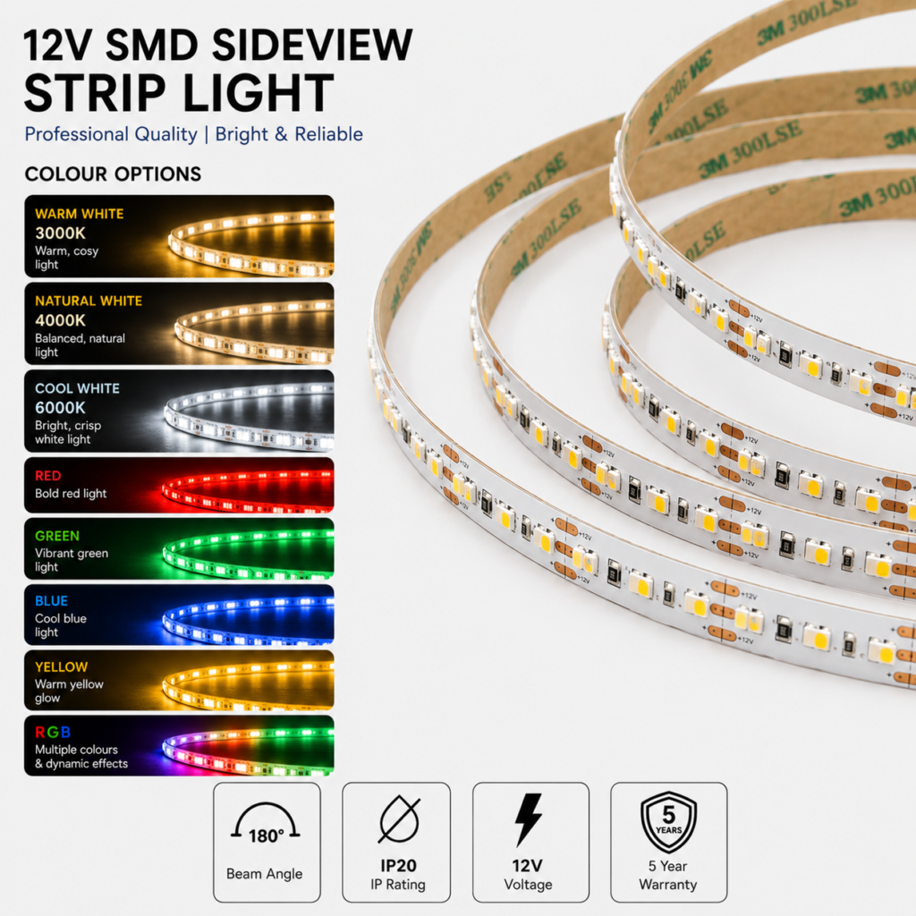 12v smd side view strip lights