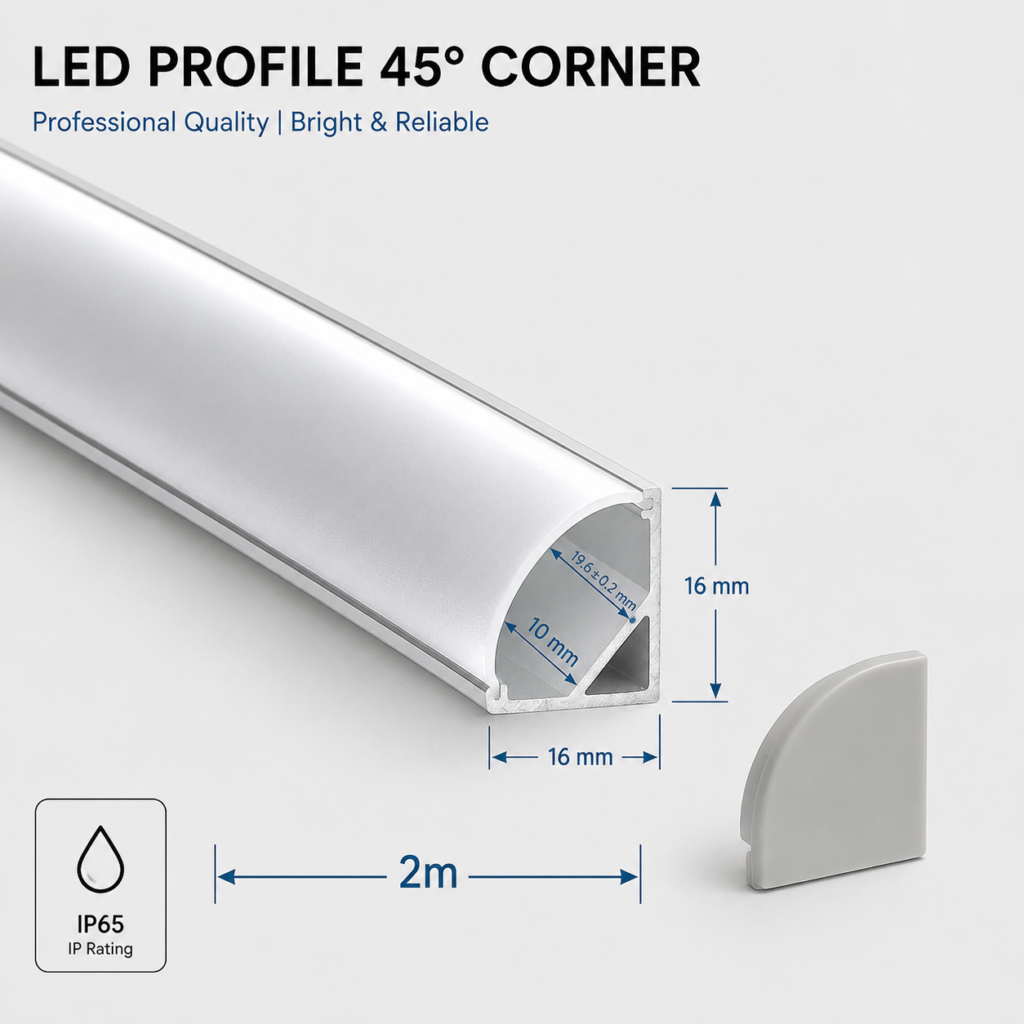 2m slim led profile (45° angle)