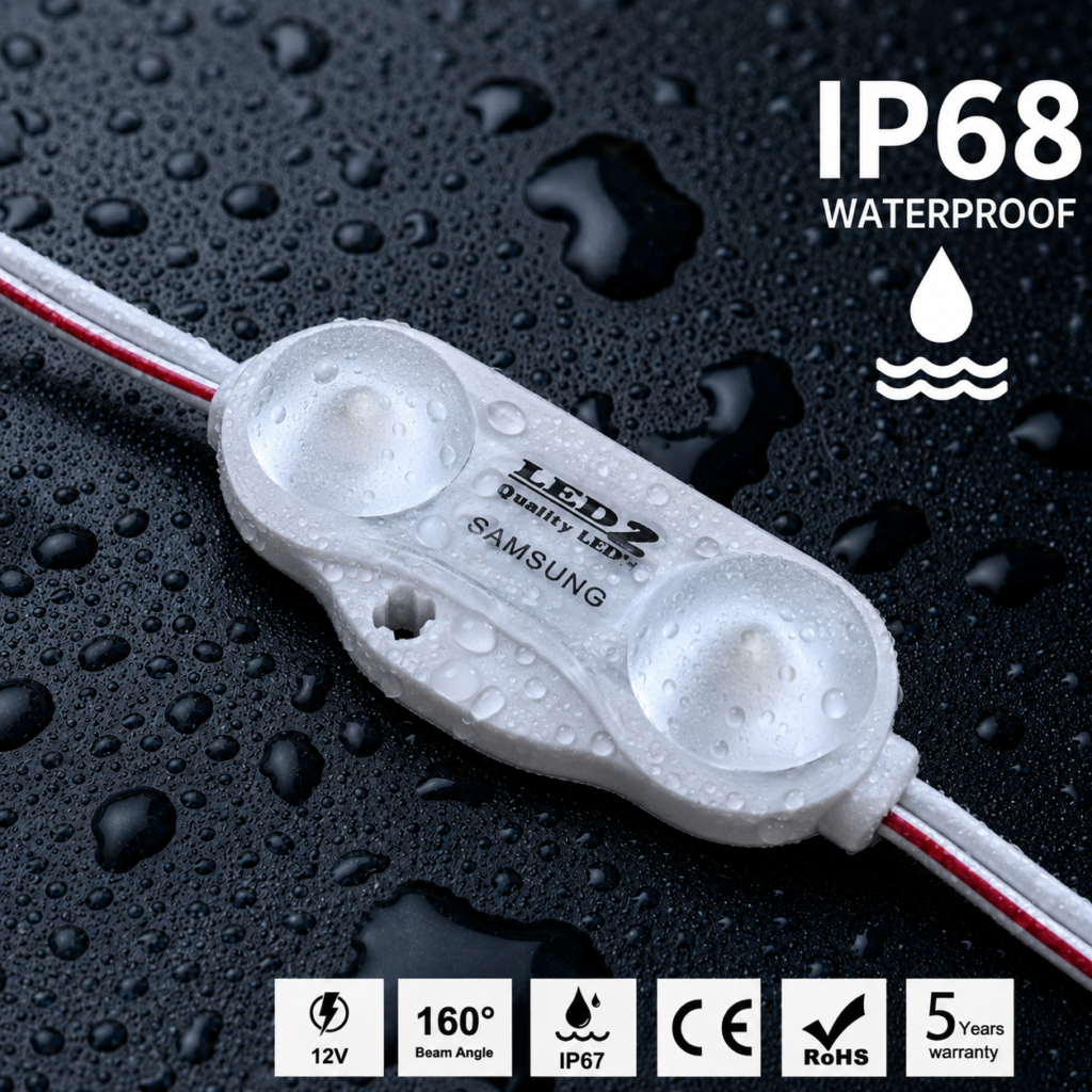 led module – 2 chip / 160° / 1.0w / 12v / 9000k – 11 000k / ice white / 5 year warranty