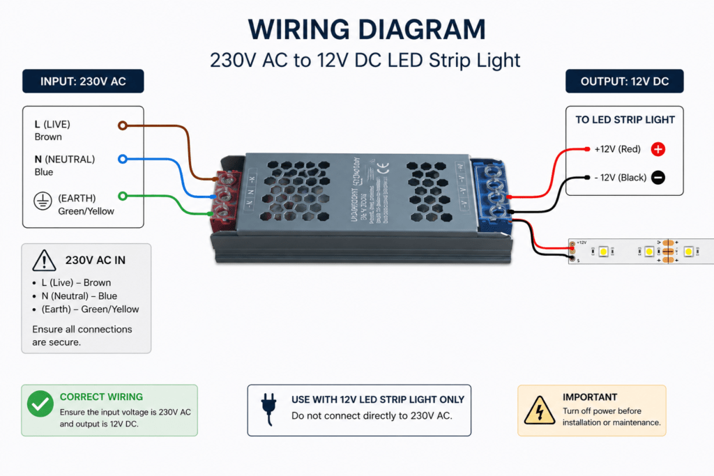 led power supply 36 watt 12 volt