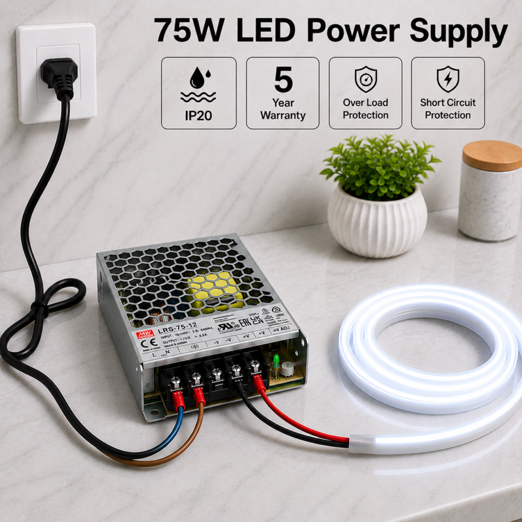 12v led driver | power supply | transformer | 75 watt | 5 year warranty