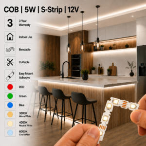 12v s strip bendable led strip lights | 5w/m | ip22