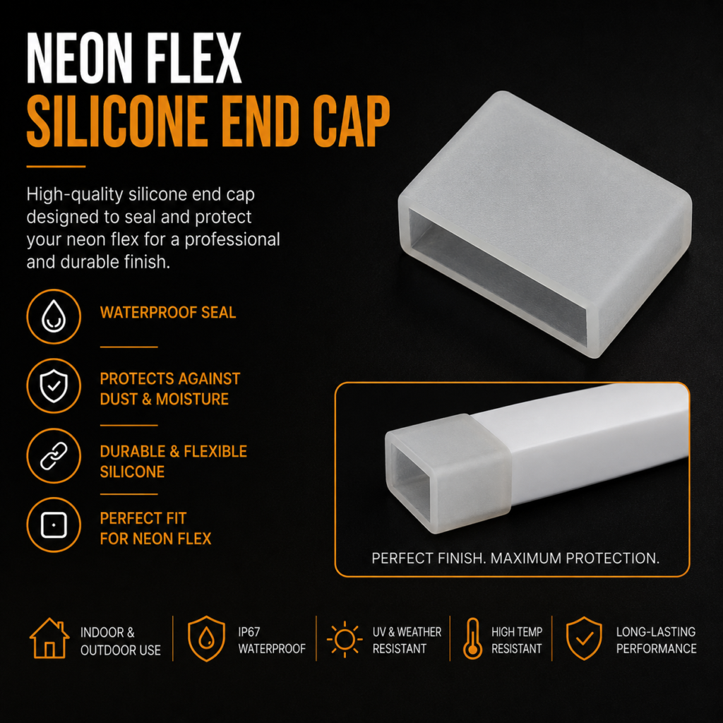 led neon flex silicone end caps