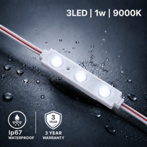 led module – 3 chip | 160° | 1w | 12v | 9000k – 11 000k | ice white | 3 year warranty
