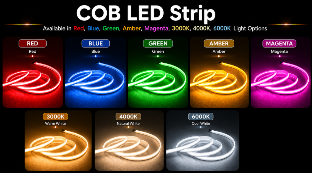 led strip lights / cob / 230v / 3000k / 4000k / 6000k / ip65 / 2 year warranty