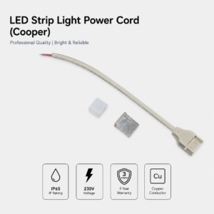 led strip light power plug (cooper)