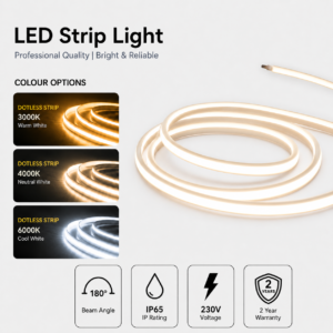 outdoor led strip lights / cob / 230v / 3000k / 4000k / 6000k / ip65 / 2 year warranty