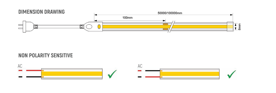 outdoor led strip lights / cob / 230v / 3000k / 4000k / 6000k / ip65 / 2 year warranty