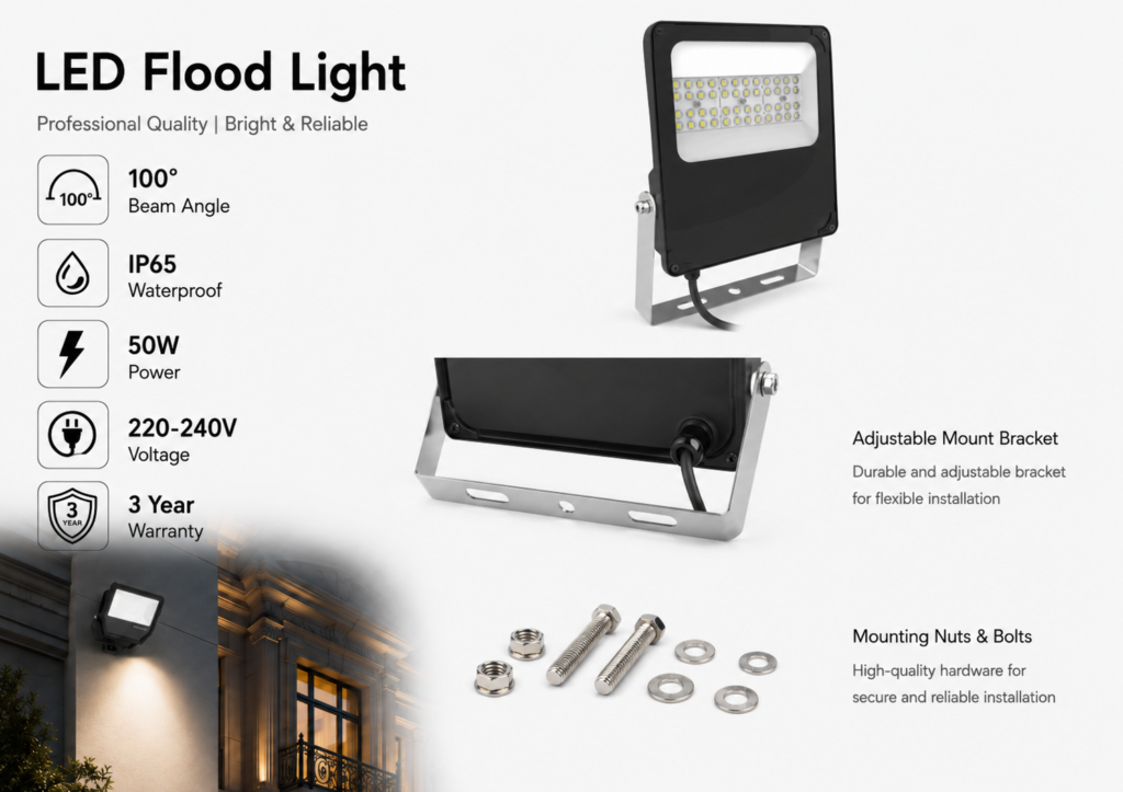 led flood light 50w with battery backup