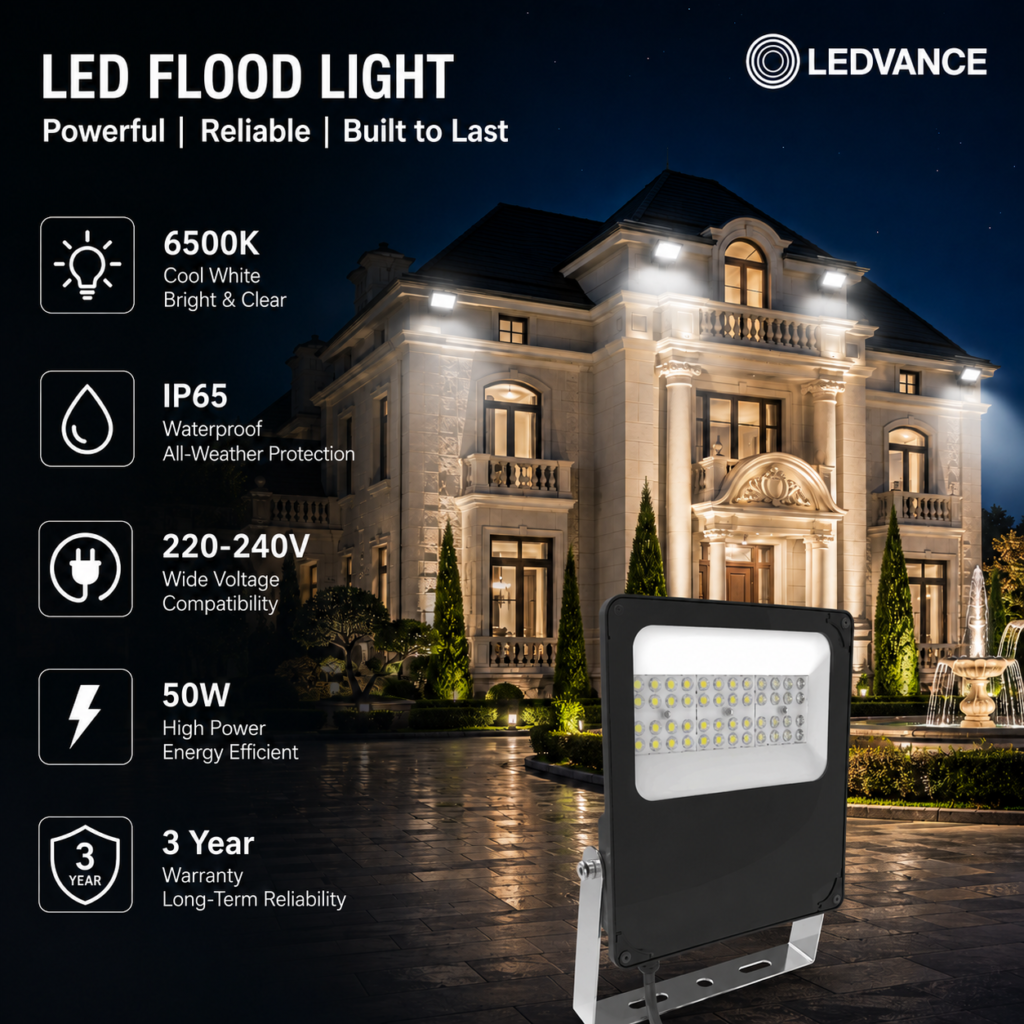 led flood light 50w with battery backup