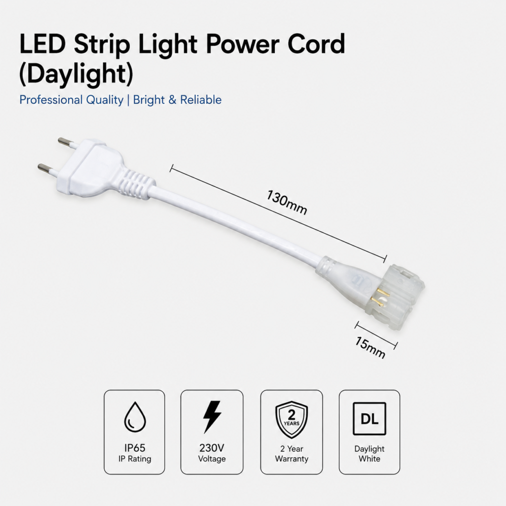 led strip light power plug (cob)