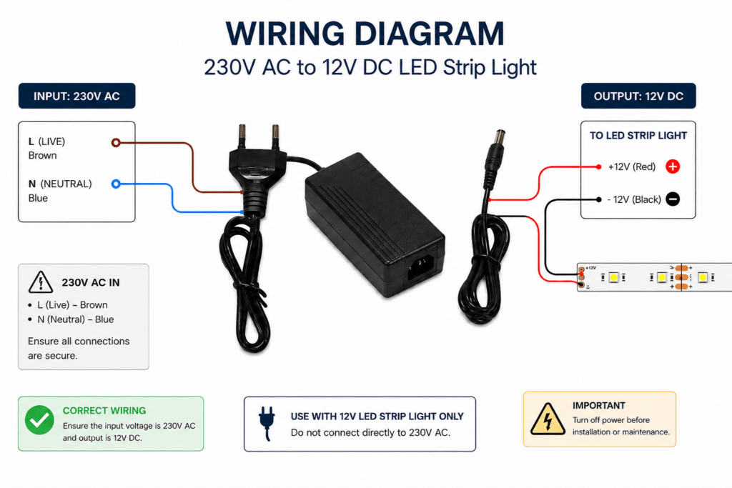 power supply 60 watt 12 volt plug & play