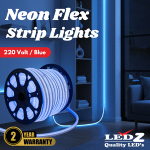 led neon flex / 220volt / 8w / 9mm x 16mm / various colours / 2 year warranty blue