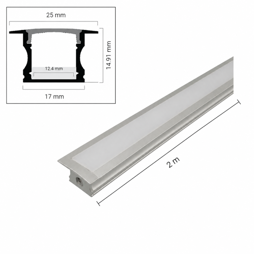 2m led profile dotless (recessed)