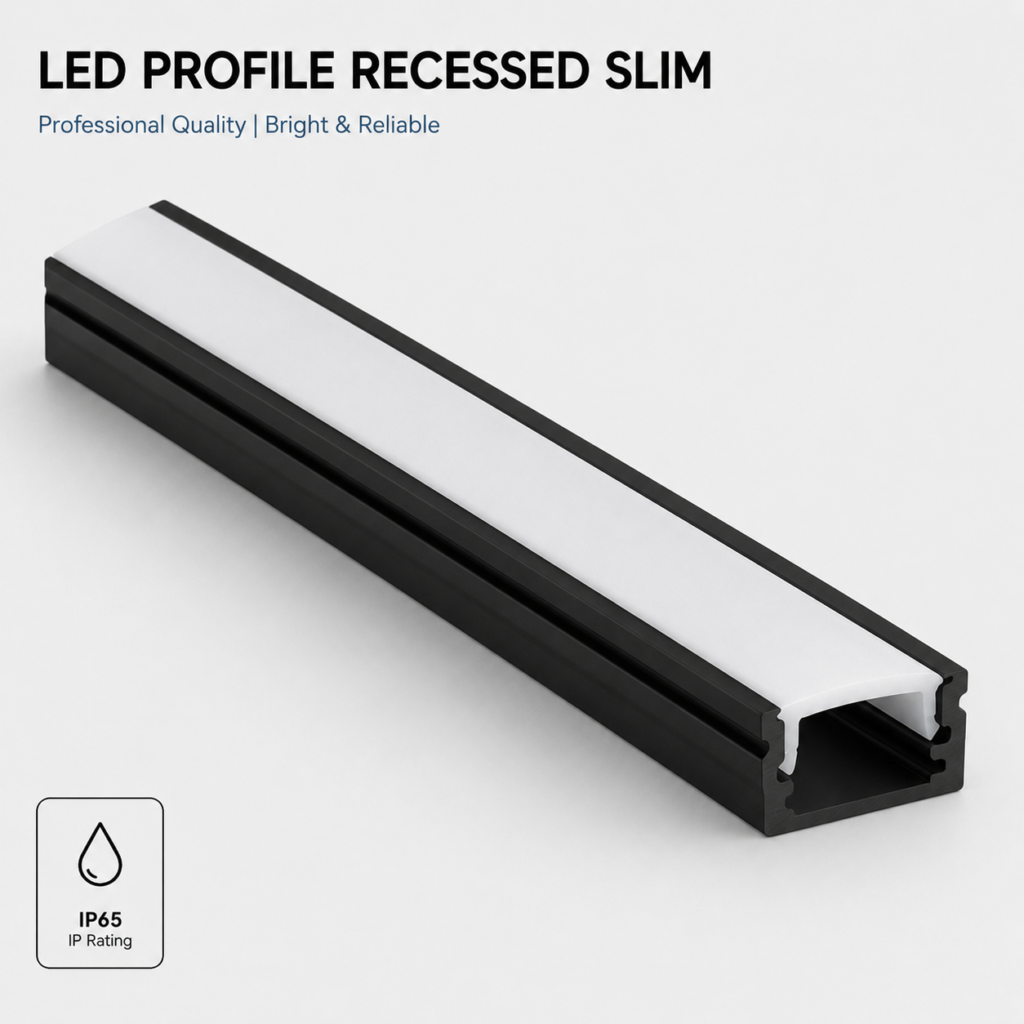 2m led profile black (surface)