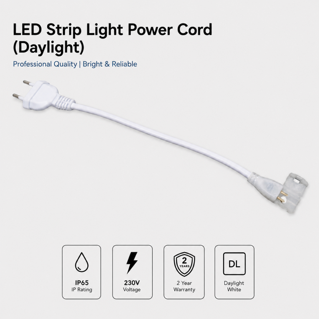 led strip light power plug (cob)