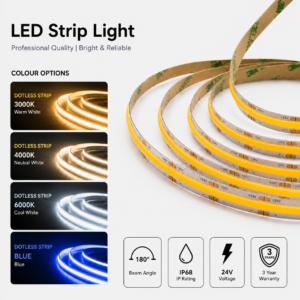 led strip lights / cob / 24v / 8w/m / 3000k / 4000k / 6000k / ip68 / 3 year warranty