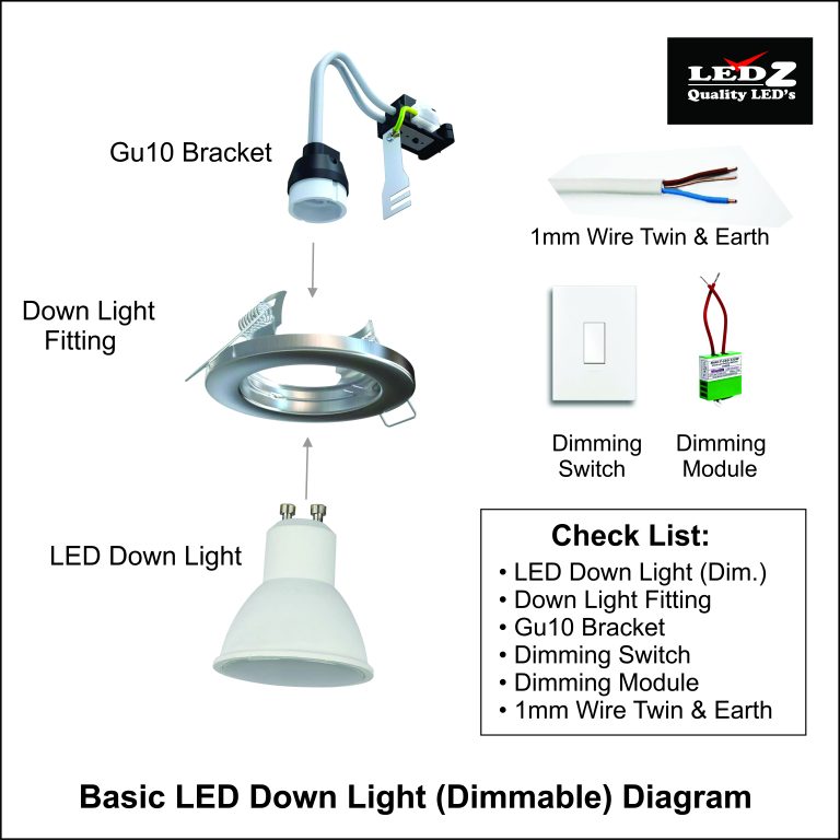 this is a picture that shows a wiring diagram for LED Down Lights