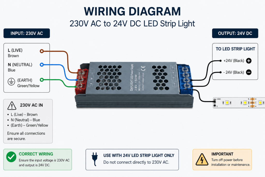 led power supply 36 watt 24 volt