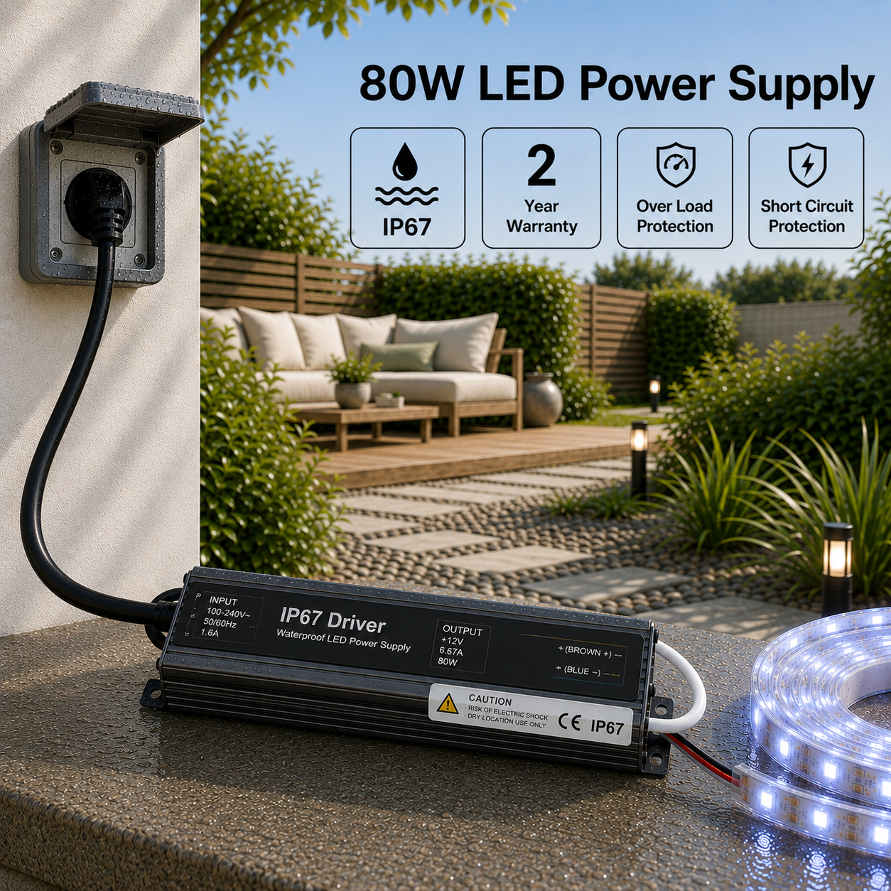 24v driver | power supply | transformer | 80 watt | 2 year warranty
