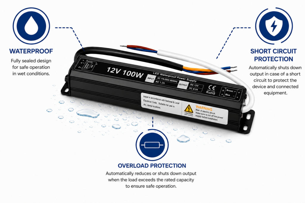 led power supply 100 watt 12 volt