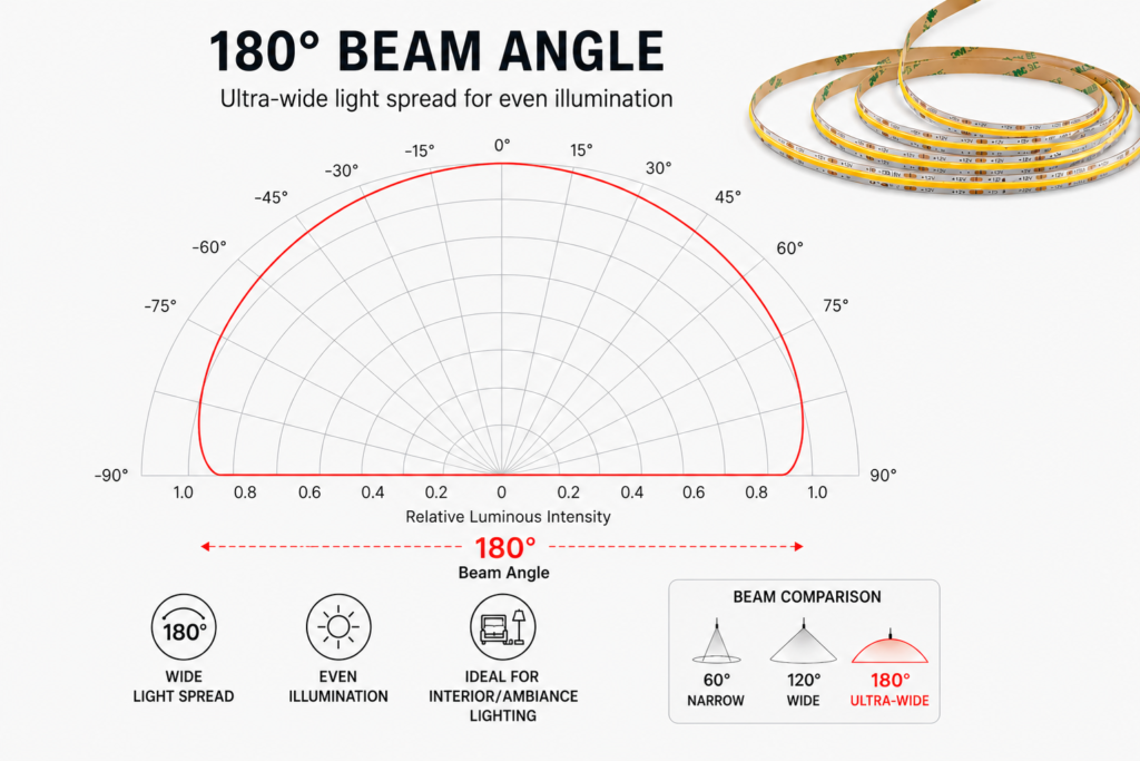 led strip lights / cob / 24v / 8w/m / warm / natural / cool white / ip20 / 5 year warranty