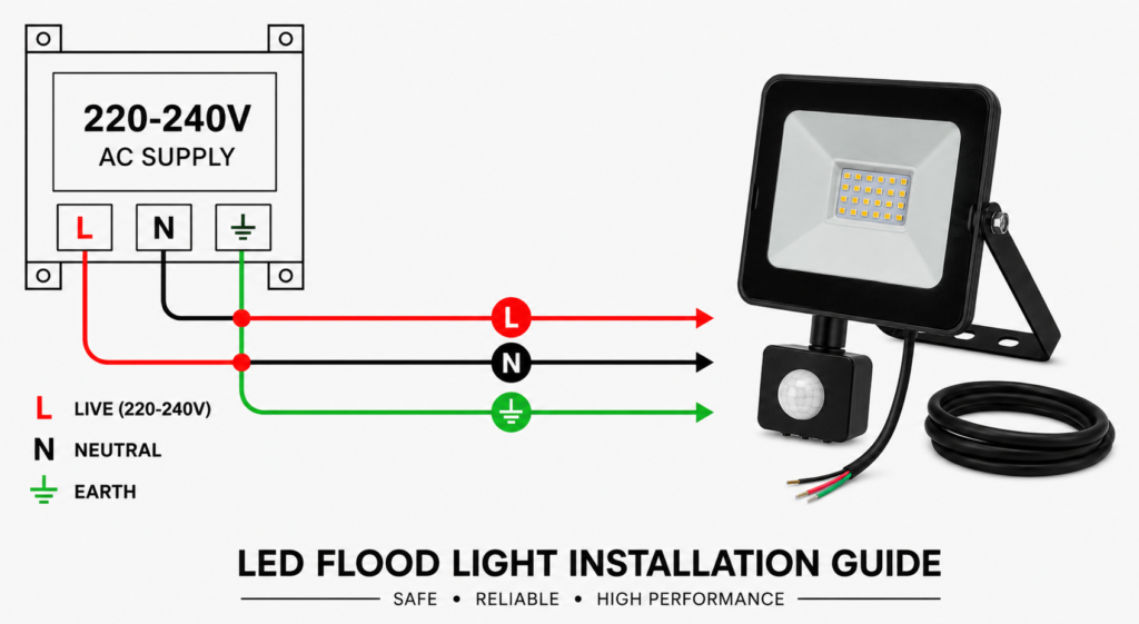 led flood light / 50w / motion sensor / 3800lm / 6500k / 1 year warranty