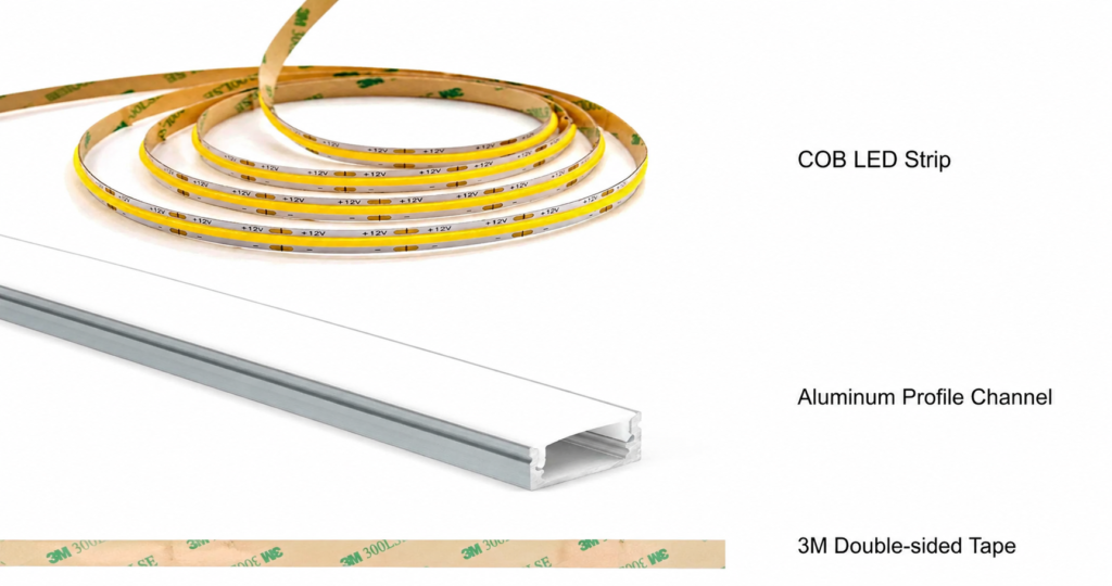 led strip lights / cob / 24v / 8w/m / warm / natural / cool white / ip20 / 5 year warranty