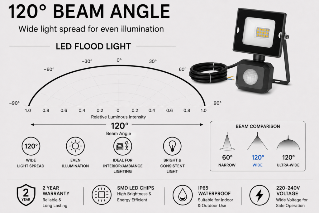 led flood light / 50w / motion sensor / 4250lm / 6500k / 2 year warranty