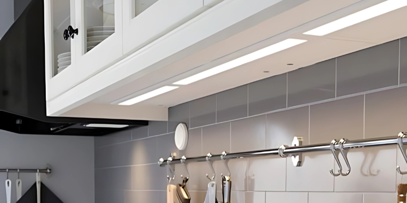 This is a picture of Rigid Bars installed under a kitchen counter