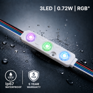 led module – 3 chip / 160° / 0.72w / 12v / rgbw / 3 year warranty