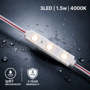 led module – 3 chip / 160° / 1.5w / 12v / 4000k / warm white / 3 year warranty